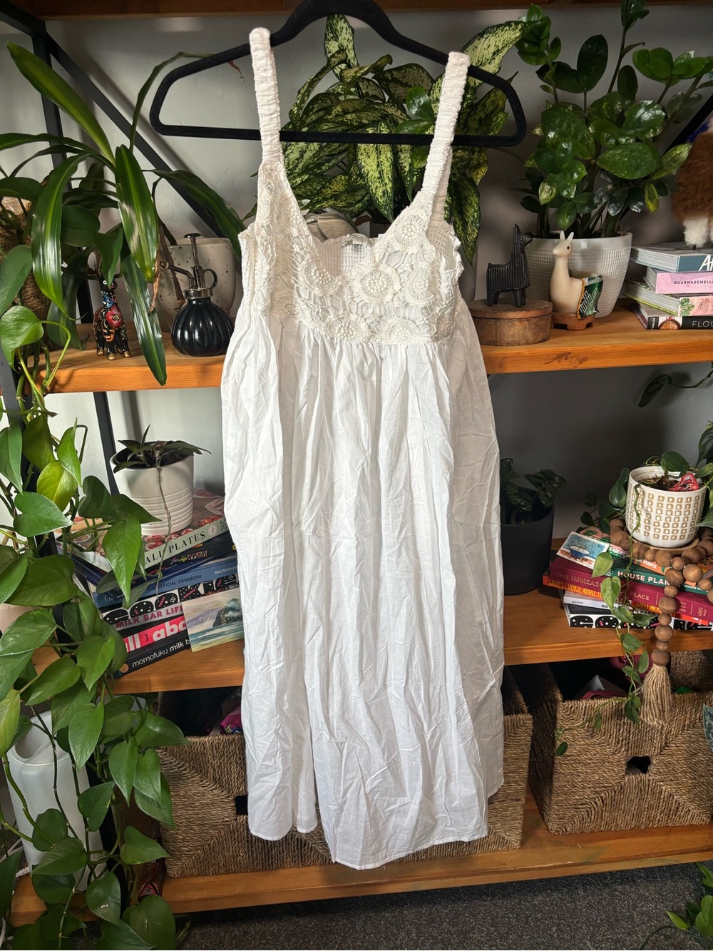 Victorian Classics White Cotton Dress | Small